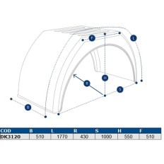 BŁOTNIK Z PŁASKIM DNEM Z PASKIEM K. BLIŹNIACZE  510X1000x1770 DOMAR DK3120