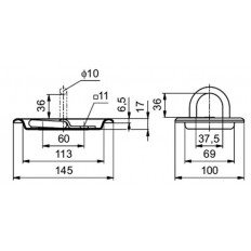 Uchwyt do mocowania ładunku podłogowy 800 kg