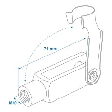 UCHWYT LINKI HAMULCOWEJ CLEVIS M10 71x20mm ZE SPINACZEM