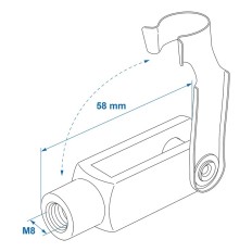 UCHWYT LINKI HAMULCOWEJ CLEVIS M8 58mm ZE SPINACZEM KOMPLET 2 szt. 