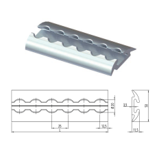 LISTWA MOCOWANIA ŁADUNKU PÓŁOKRĄGŁA AIRLINE 3000 x 50 mm ANODA