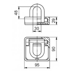 Uchwyt do mocowania ładunku podłogowy, 2500 kg