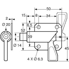 Rygiel sprężynowy z płytką FI 14 prawy