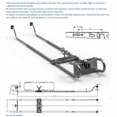 Wspornik uchwyt sanki koła zapasowego KNOTT 1475 - 1850 mm