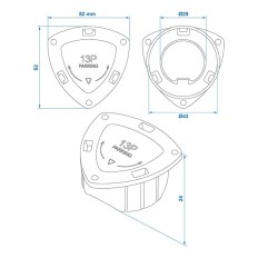 Uchwyt wtyczki przyczepy 13-PIN plastikowy
