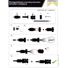 ASPOCK gniazdo bajonet 5-PIN "male" piny męskie