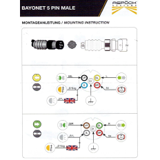 ASPOCK gniazdo bajonet 5-PIN "male" piny męskie