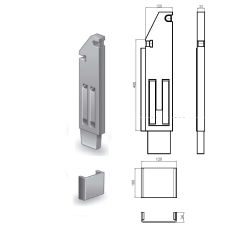 Słupek wywrotki 120mm tylny...