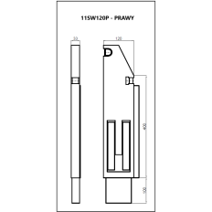 Słupek wywrotki 120mm tylny prawy