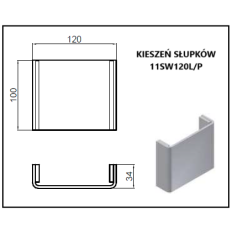 Słupek wywrotki 120mm tylny prawy