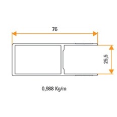 Zamknięcie bezsłupkowe "lewe" burty L 400 mm, narożnik lewy tył, prawy przód