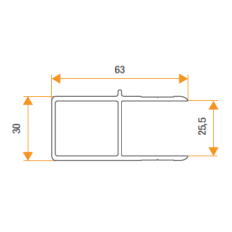 Zamknięcie bezsłupkowe "prawe" burty L 400 mm, narożnik prawy tył, lewy przód