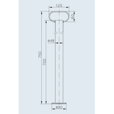 PODPORA STAŁA FI 48 mm 700 mm