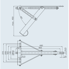 Podpora do przyczepy ze składaną nogą 450 kg