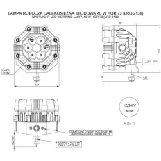 Horpol lampa robocza "LRD 2138" 6xLED /32W/3000LM 12/24V światło skupione