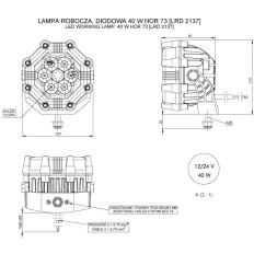 Horpol lampa robocza "LRD 2137" 6xLED /32W/3000LM 12/24V światło rozproszone
