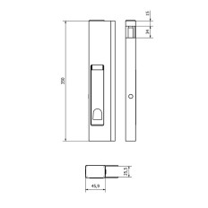 Zamknięcie burtowe pionowe L 350 mm /z okienkiem/ bez lema/ lewe RAL
