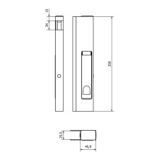Zamknięcie burtowe pionowe L 350 mm /z okienkiem/ bez lema/ prawe RAL