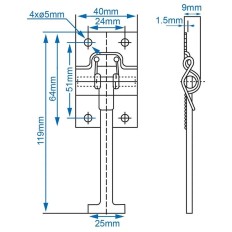 Trzymacz drzwi mały komplet nierdzewny