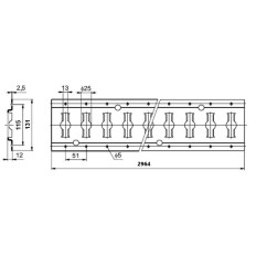 Listwa mocowania ładunku L 2964mm stalowa z powłoką MAGNELIS®