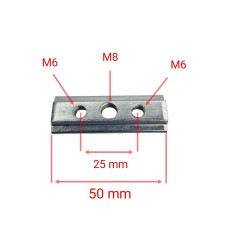 Płytka przesuwna 50mm 2xM6, 1xM8 do listw AIRLINE