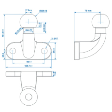 HAK KULOWY DO 3500 KG TB1 2 OTWORY / MC/ZN