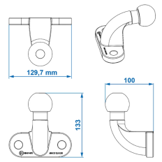 HAK KULOWY DO 3500 KG TB1 2 OTWORY / MC/ZN