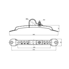 Uchwyt mocowania błotnika przesuwny fi 42