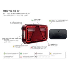 ASPOCK lampa tylna MULTILED IV prawa / wsteczny / z ośw.tablicy / bajonet 5-PIN / 12/24V