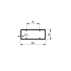 PROFIL SŁUPA 80x35 ALU ANODA L-2550mm
