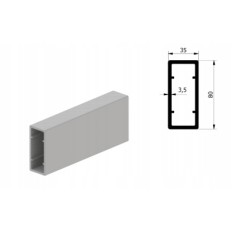PROFIL SŁUPA 80x35 ALU ANODA L-2550mm