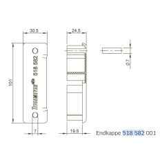 Zaślepka zakończeniowa antyrowerowa PVC 100x30