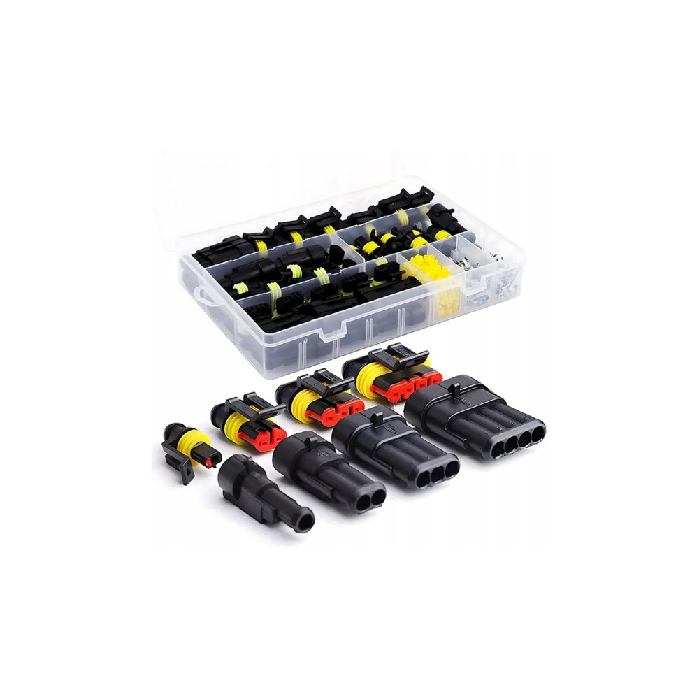 Zestaw złącz AMP SUPER SEAL / 26 Kompletów 1-4 Pin wtyk+gniazdo