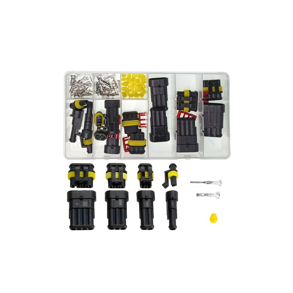 Zestaw złącz AMP SUPER SEAL / 8 Kompletów 1-4 Pin wtyk+gniazdo