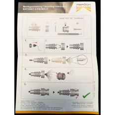 ASPOCK gniazdo 8-PIN bajonet lampy tylnej, żółte/zielone/czarne, piny męskie