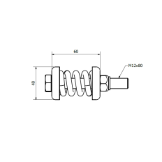 Sprężyna konsoli mocującej  M12x80