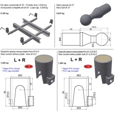 ŁOŻYSKO KULOWE FI 50 ZESTAW WYWROTKA 3500 kg