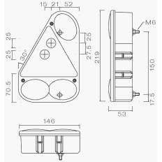 Lampa zespolona tylna Aspöck Earpoint III Prawa - 5-PIN