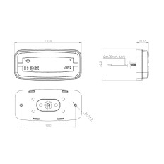 Horpol lampa obrysowa biała LED 12/24V przewód 0,5m