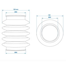 Osłona gumowa mieszek urz. najazdowego KNOTT KF/KFG 27/30 60/70mm d-165mm