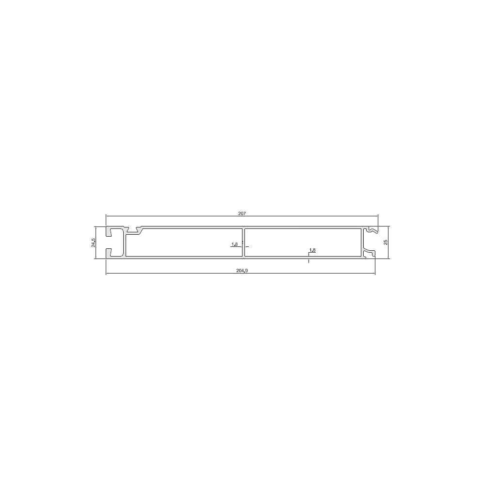 Profil burtowy dolny 200mm ALU ANODA L-6900mm pod uszczelkę