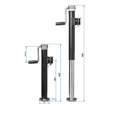 Podpora do przyczep, lawet 2500 kg HEAVY zakres 44-68cm