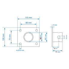 Płyta montażowa do podpór Heavy, Jack V2