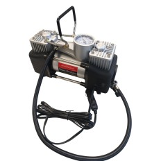 Kompresor powietrza 12V 90L/MIN do 10BAR, dwutłokowy, latarka LED