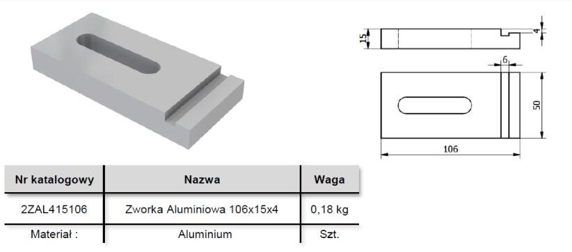 Aluminum jumper 106x15x4