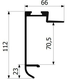 PROFIL OBWODOWY SKRZYNI 70 mm AIRLINE L-5200mm ALU