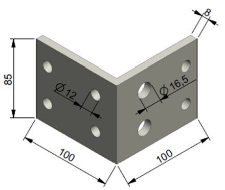 Aluminum corner Frame 70 with PP/TL holes