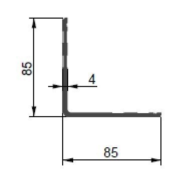 INTERNAL CONTAINER PROFILE 85×85 mm ANODA L-2260mm