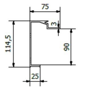 Straight profile 90 mm ALU ANODA