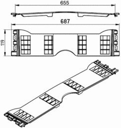 Slimliner 692 mm retractable roof joint